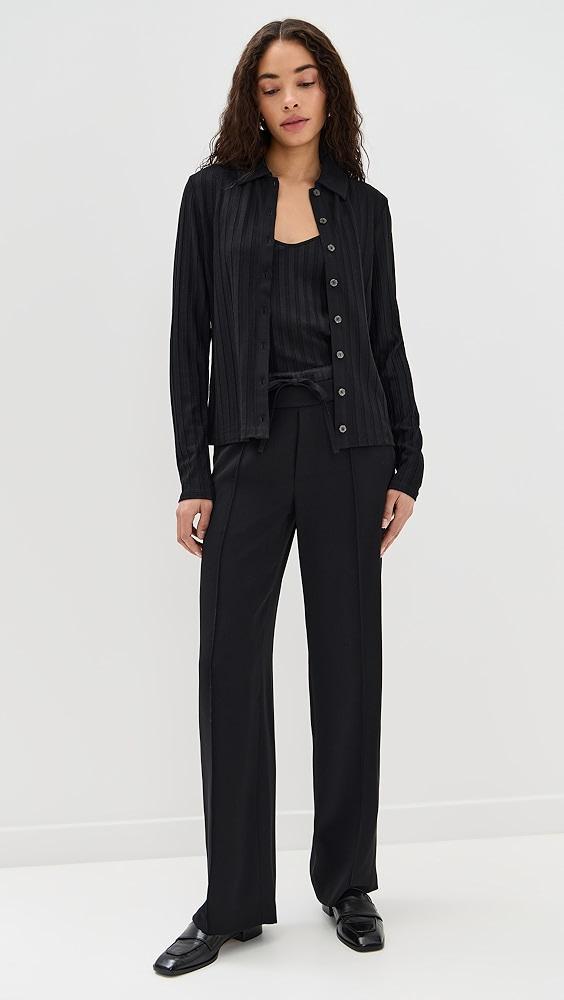 Vince Rib Collared Button Up | Shopbop Product Image