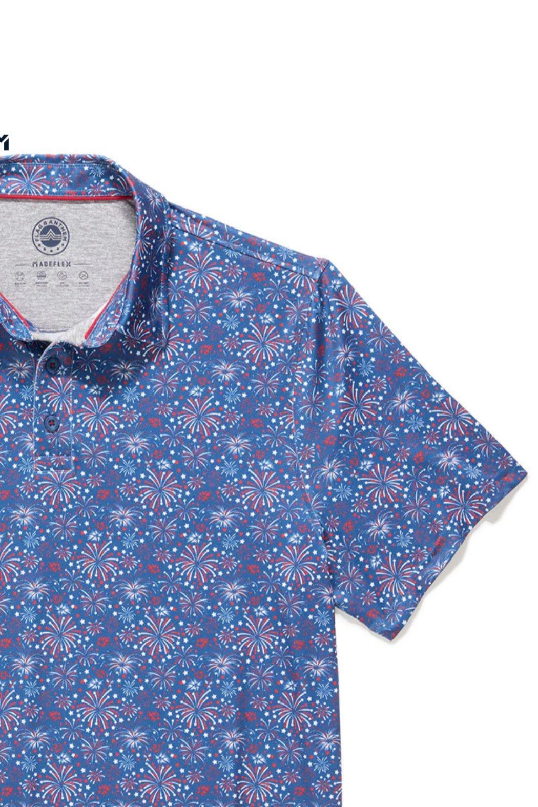 Fairhope Fireworks Print Polo Product Image