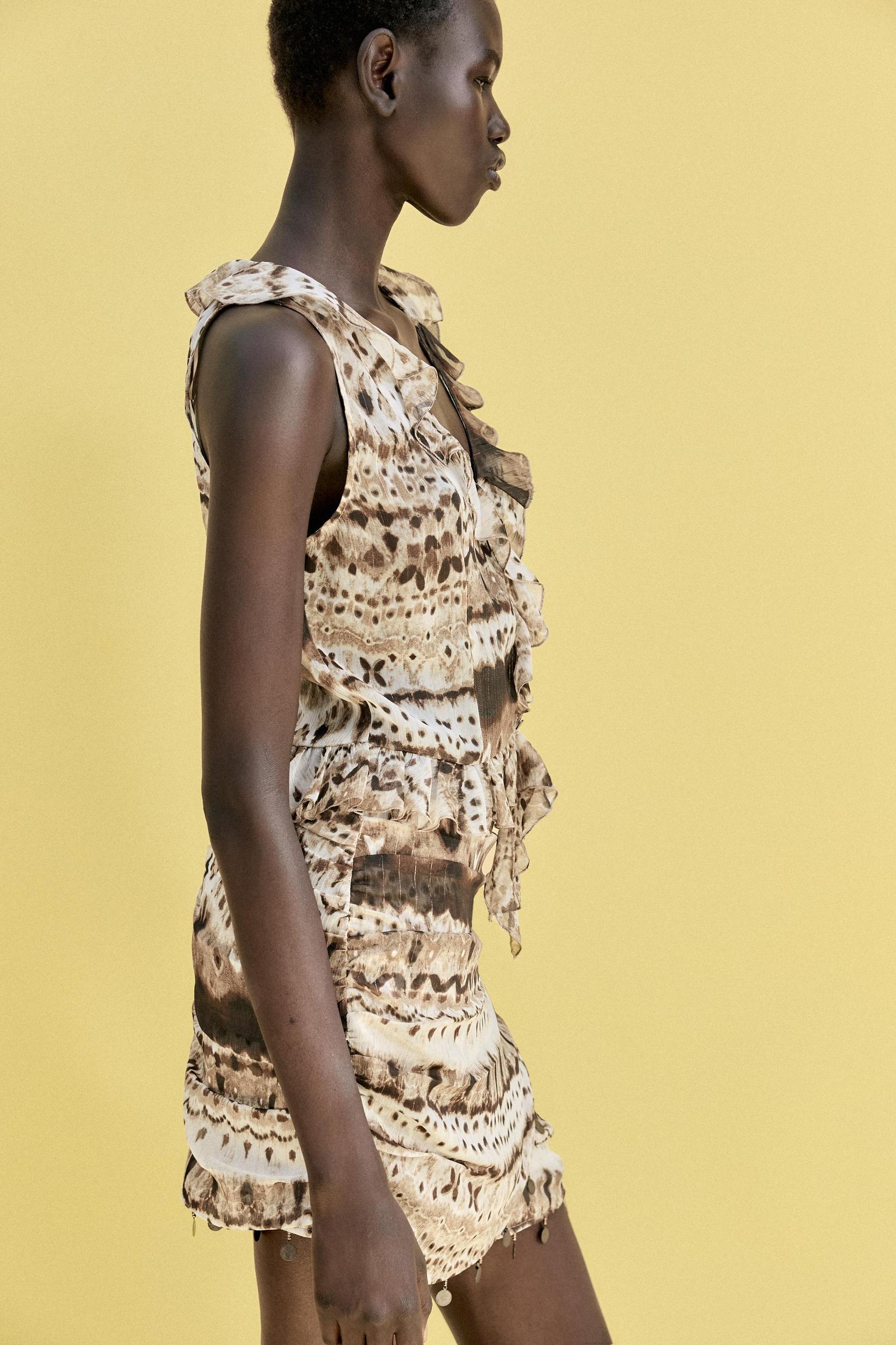 TIE-DYE RUFFLED TOP Product Image