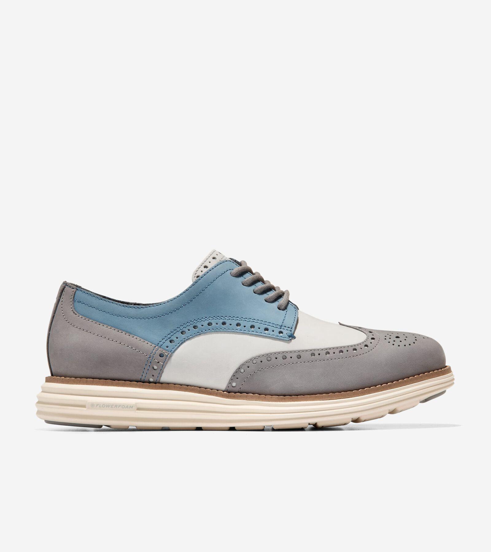 Cole Haan Mens riginal Grand Remastered Wingtip Oxford Shoes - Grey Size 11 Product Image