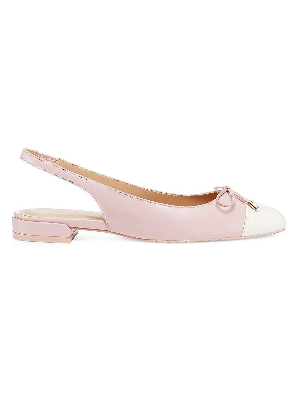 Womens Sleek Bow Leather Slingback Flats Product Image