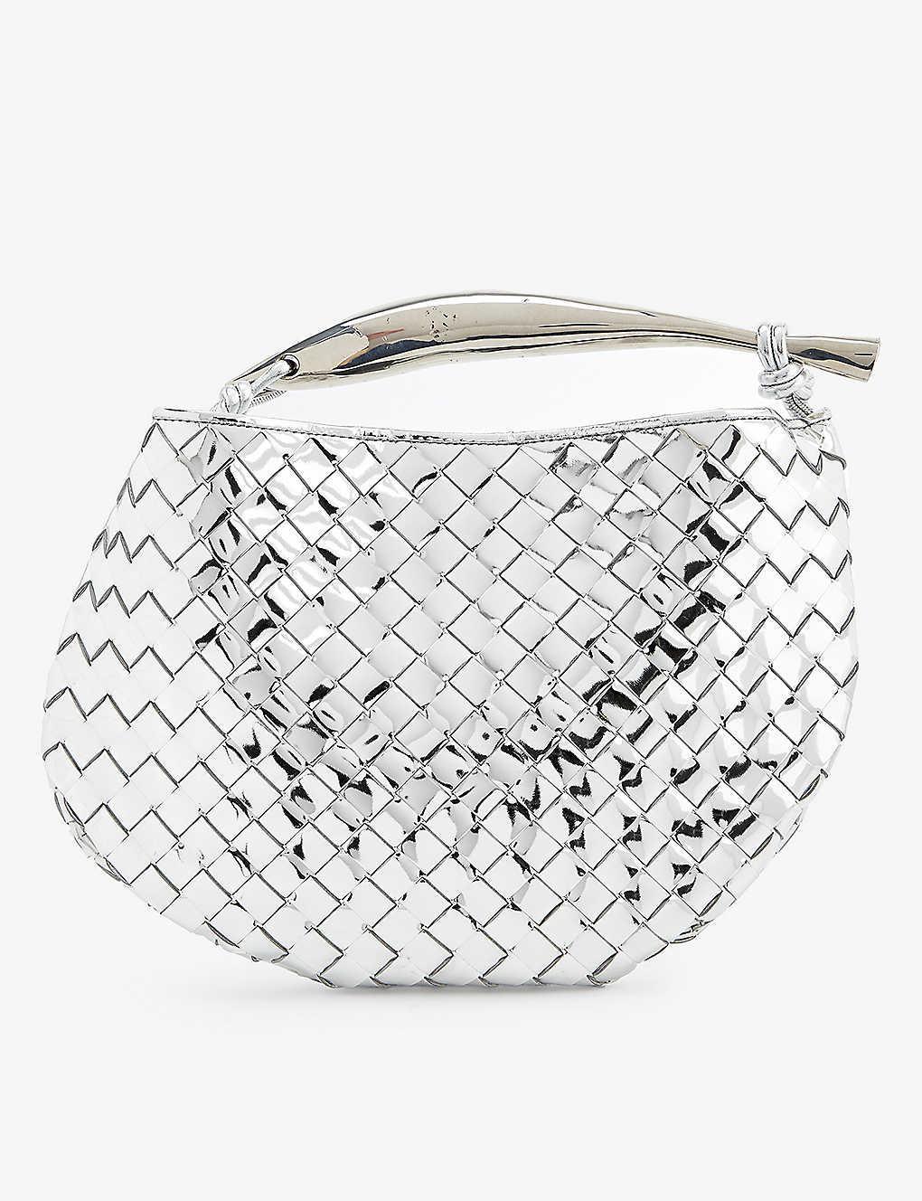 Sardin Mini Metallic Intrecciato Top-handle Bag In Vintage Silver Product Image