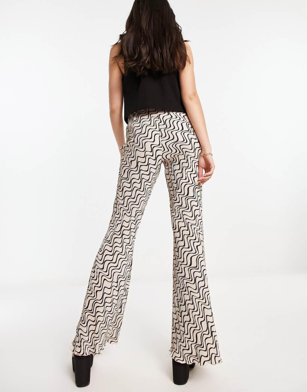 ASOS DESIGN plisse flare pants Product Image