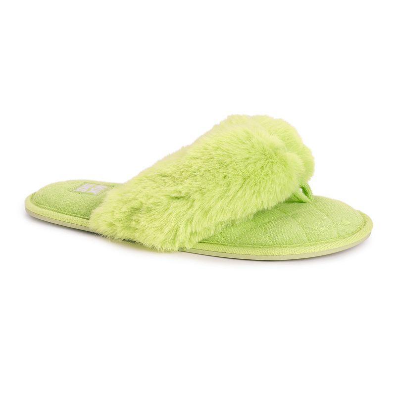 MUK LUKS Maren Faux Fur Womens Thong Slippers Product Image