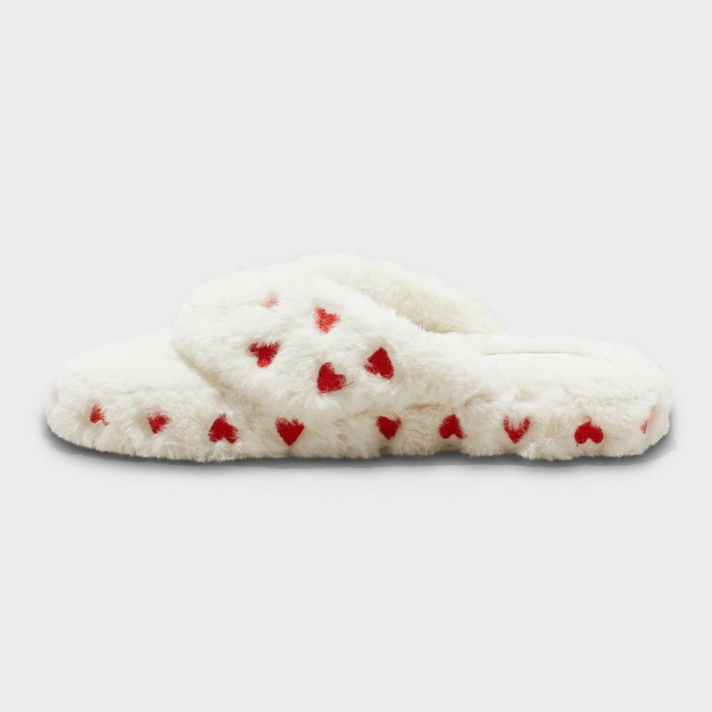 Womens Cecily Flip Flop Slippers - Auden Ivory/Heart XL Product Image