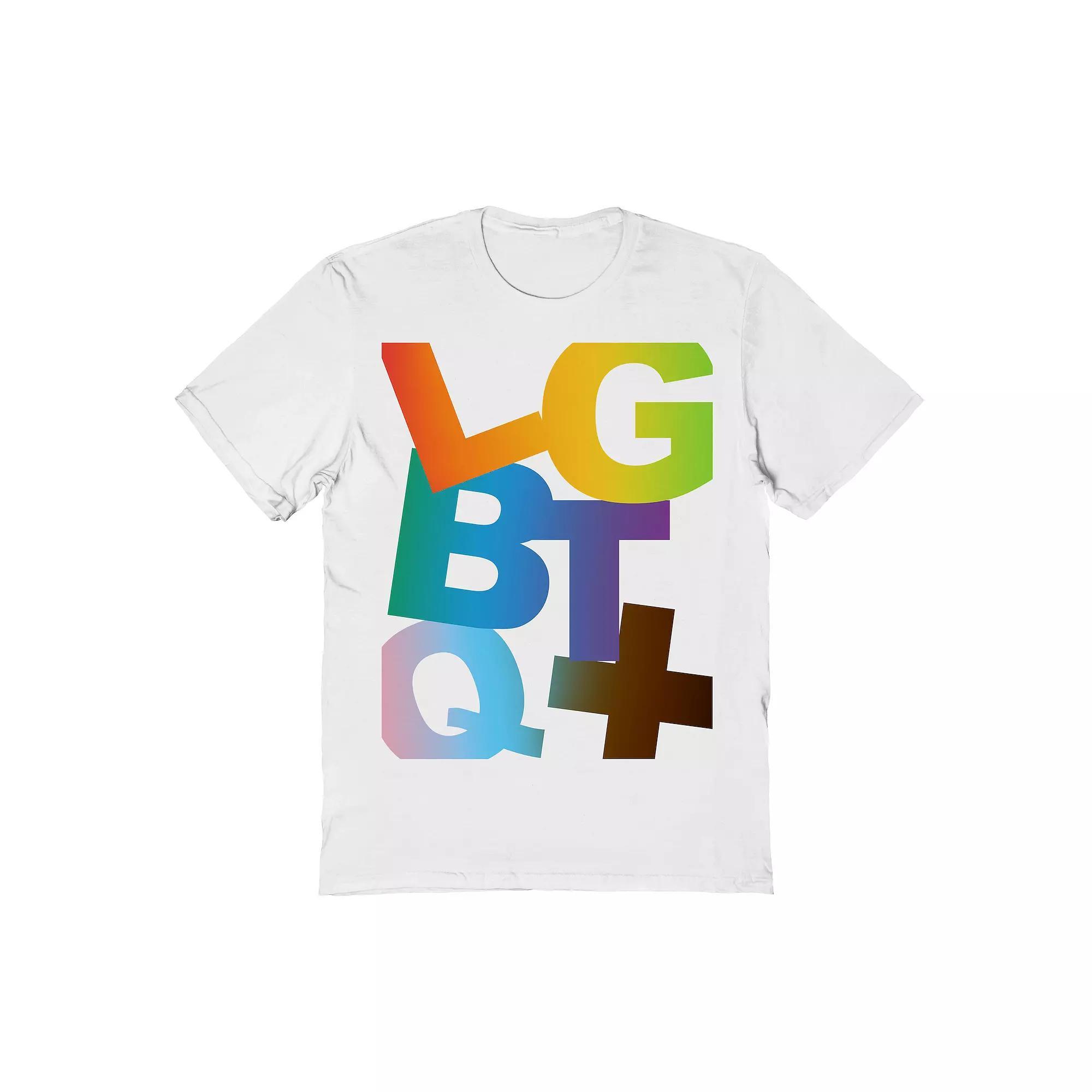 Men's COLAB89 by Threadless LGBTQ+ Pride Graphic Tee, Size: Medium, White Product Image