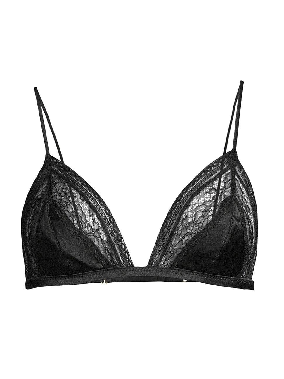 Womens Lace-Trim Metallic Silk Bra Product Image