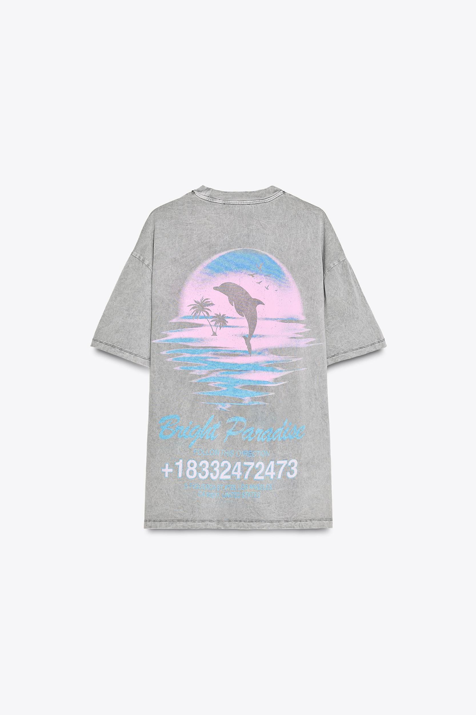 PRINTED WASHED EFFECT T-SHIRT Product Image