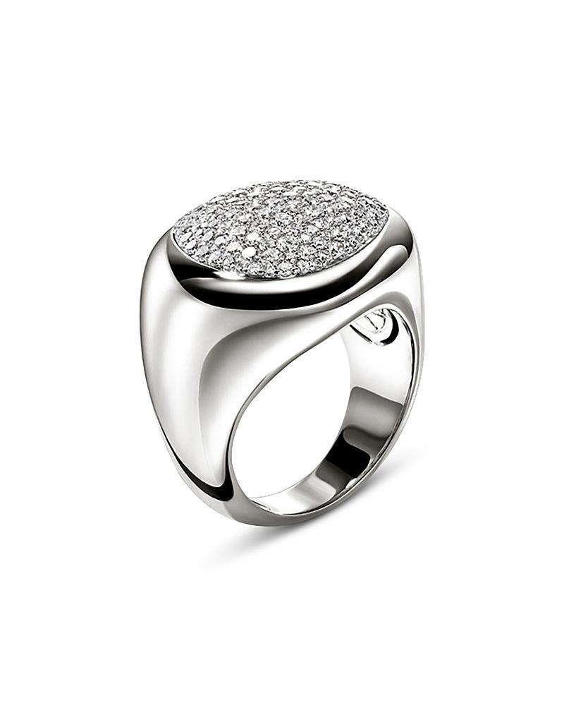 JOHN HARDY Sterling Silver Pebble Diamond Pave Statement Ring Product Image