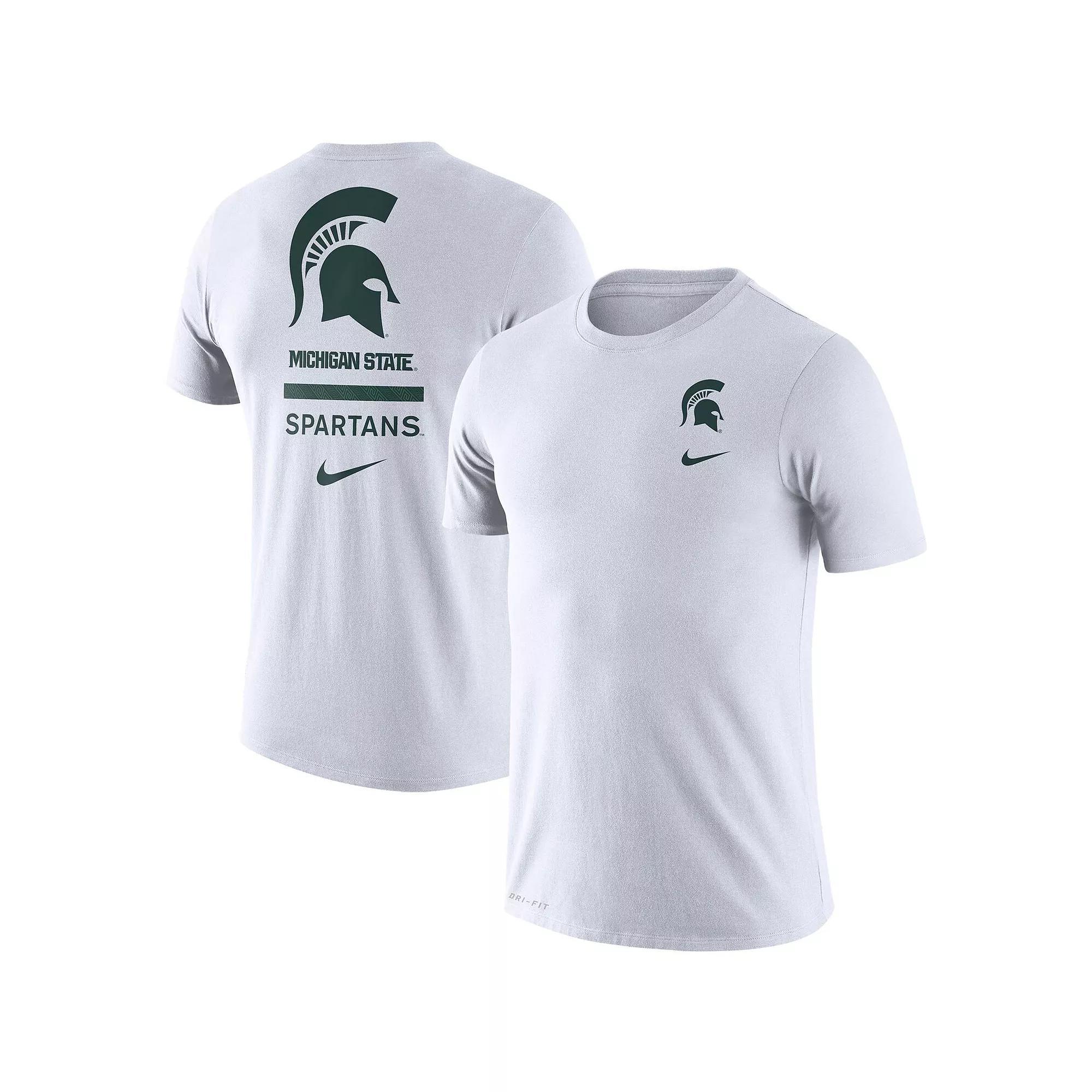 Men's Nike White Michigan State Spartans DNA Logo Performance T-Shirt, Size: 2XL Product Image