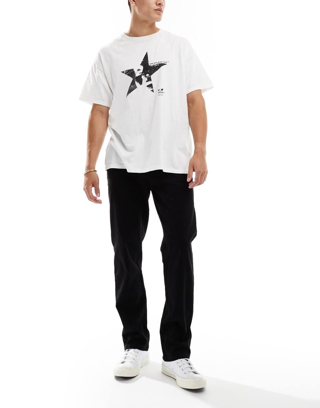 Only & Sons straight fit chinos in black Product Image