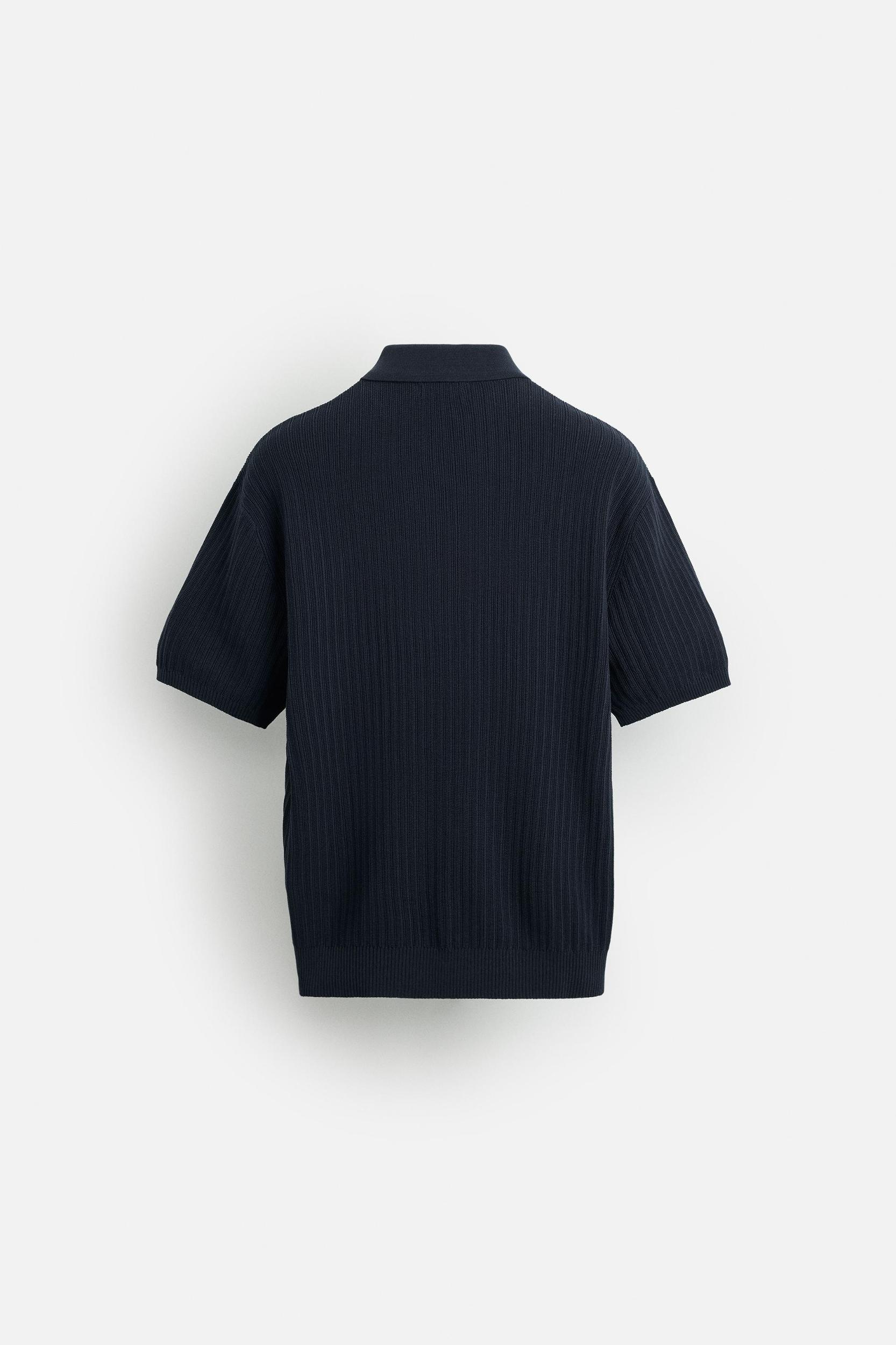 VERTICAL TEXTURED KNIT POLO SHIRT Product Image
