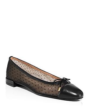 Sleek Bicolor Bow Ballerina Flats Product Image