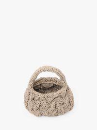 SMALL CABLE KNIT BAG - LEATHER DRAWCORD TOP HANDLE BAG in neutrals | JW Anderson US  Product Image