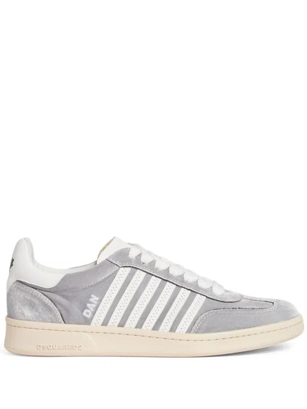 DSQUARED2 Boxer Velvet Low-top Sneakers In Grey Product Image