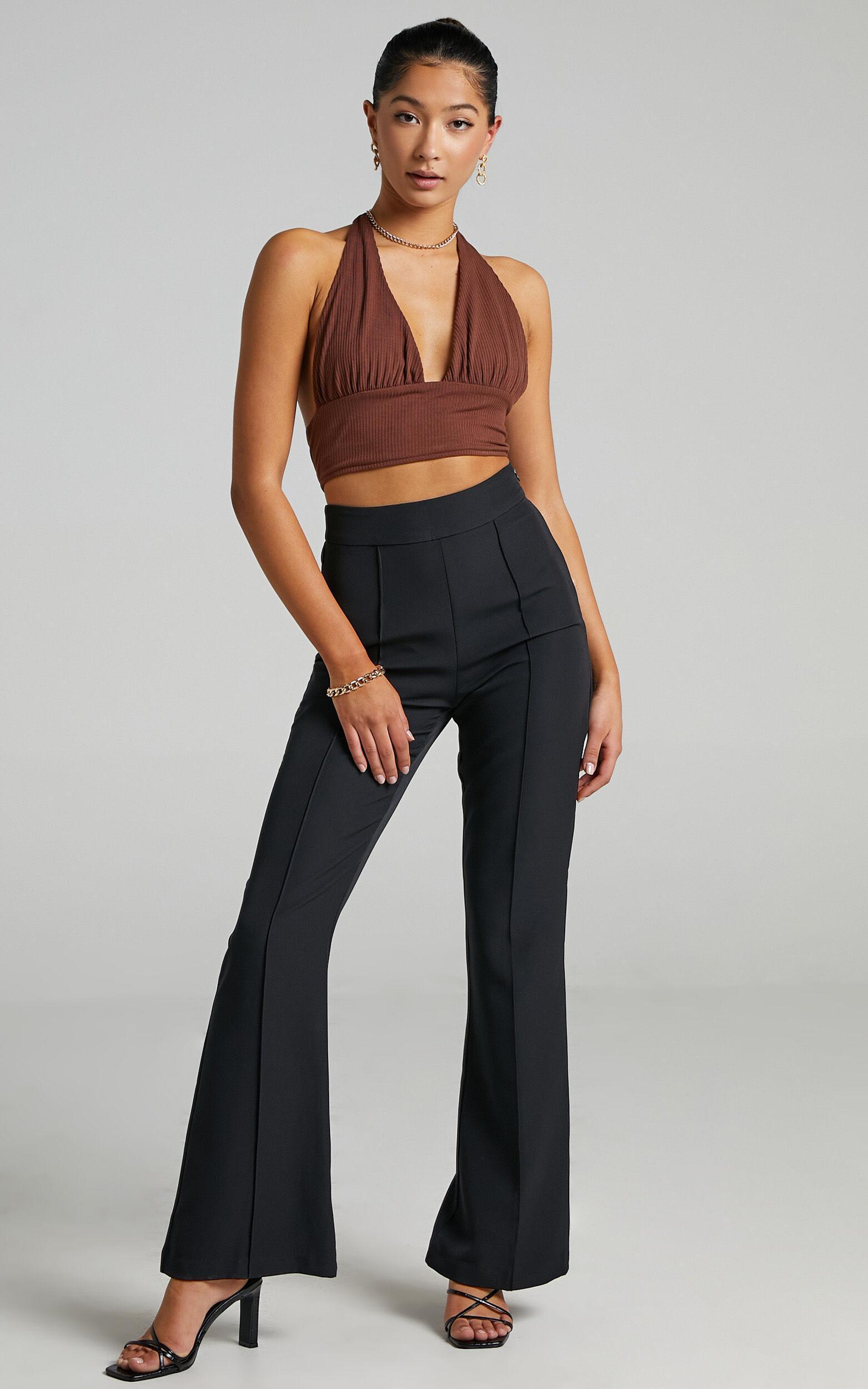 Roschel Pants - High Waisted Flared Pants in Black Product Image