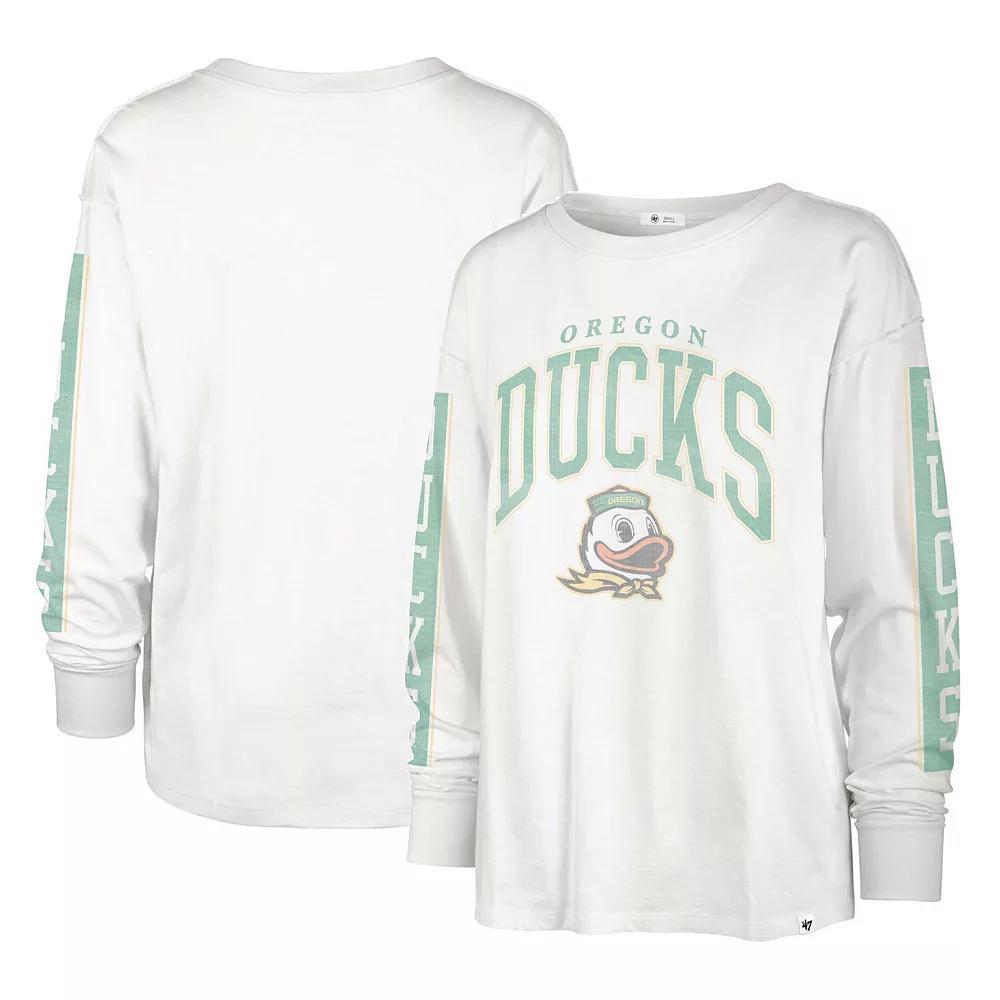 Women's '47 White Oregon Ducks Statement SOA 3-Hit Long Sleeve T-Shirt, Size: Medium Product Image