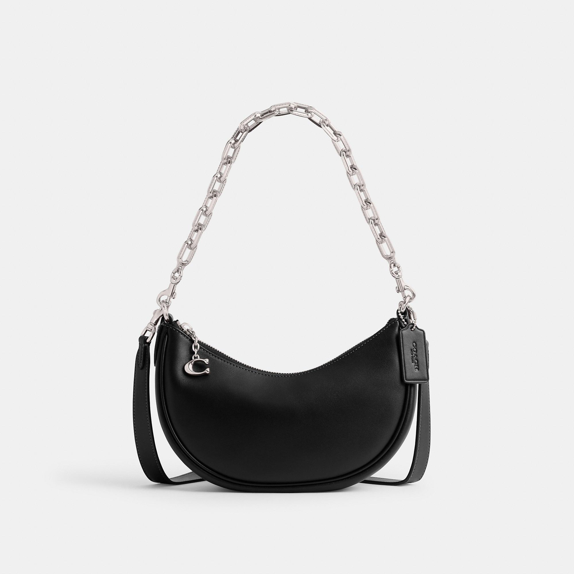 COACH Glovetanned Leather Mira Shoulder Bag with Chain (Chalk) Handbags Product Image