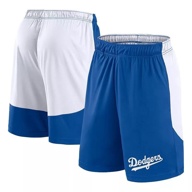 Men's Fanatics Royal/White Los Angeles Dodgers Launch Polyester Shorts, Size: Small, Blue Product Image