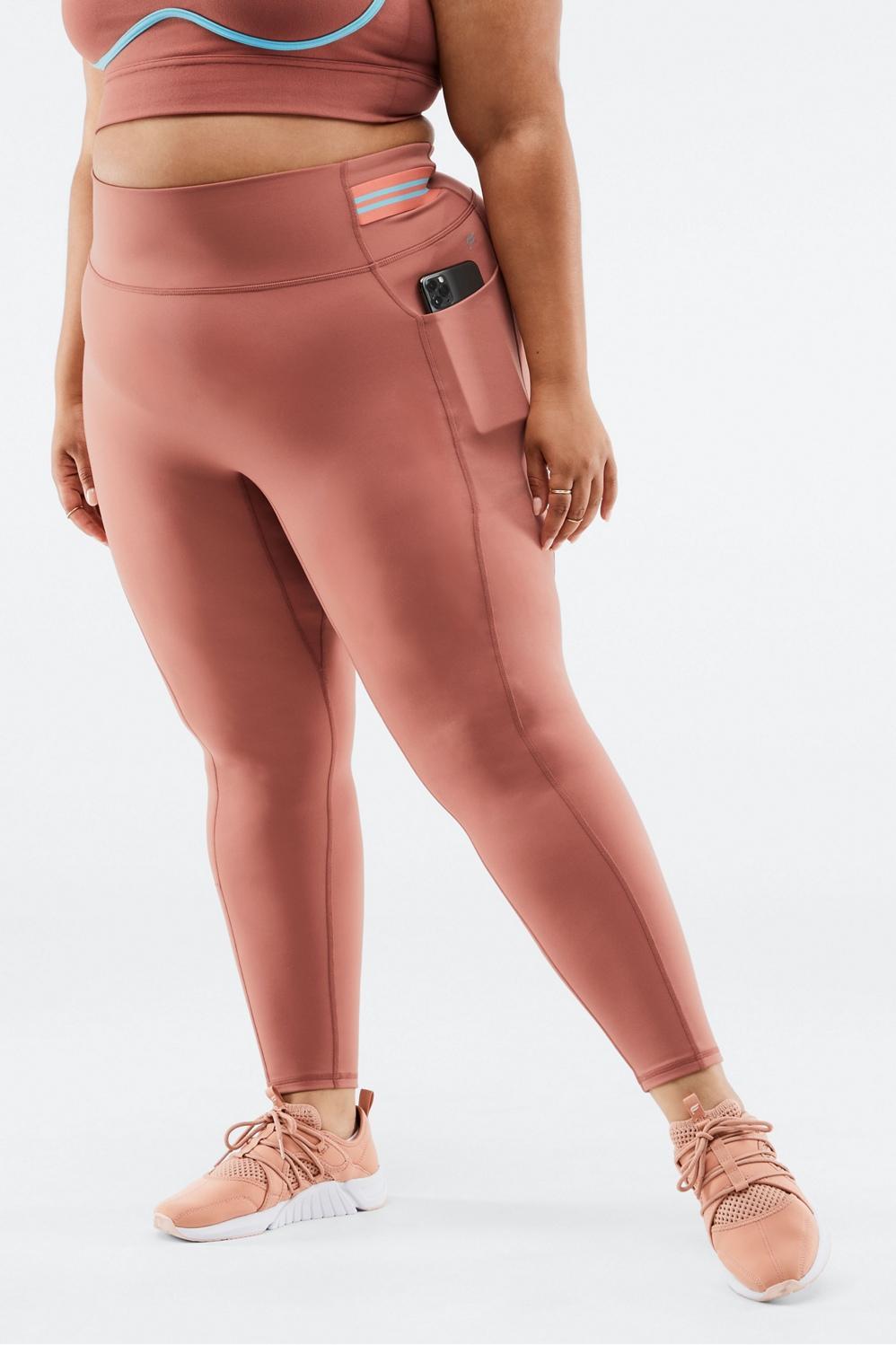 Fabletics High-Waisted Motion365 7/8 Womens Terra/Pool/Coral Haze plus Size 3X Product Image