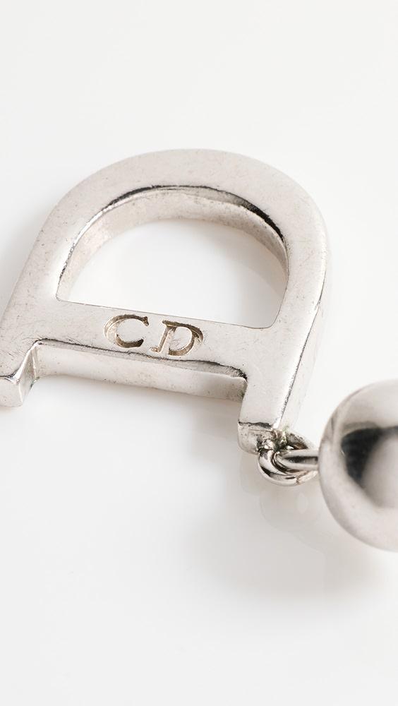 What Goes Around Comes Around Dior Silver Silver D Logo Earrings | Shopbop Product Image