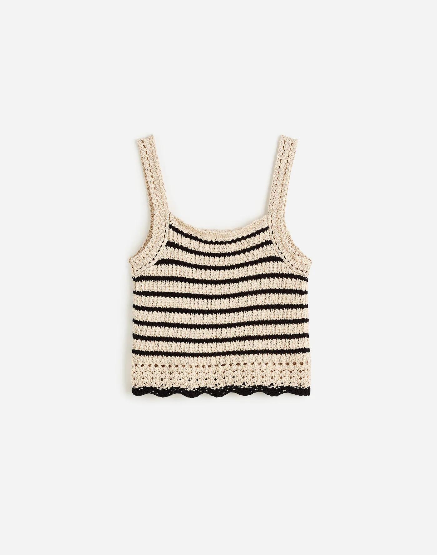 Crochet-Stitch Cotton Sweater Tank Product Image