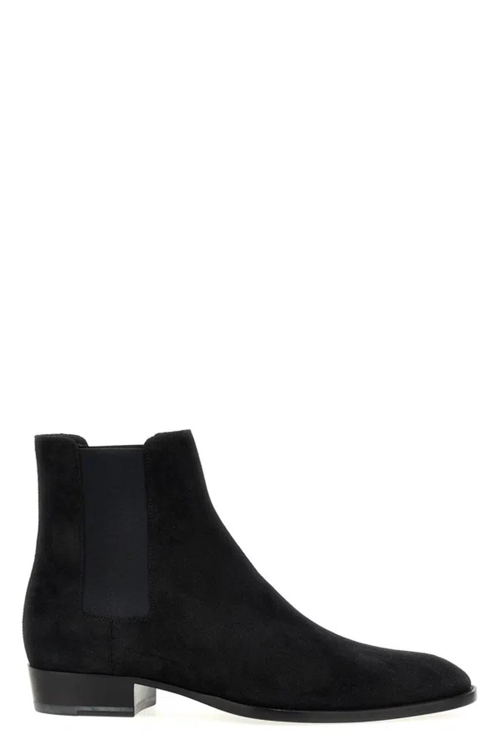 SAINT LAURENT Leather Boot In Black Product Image