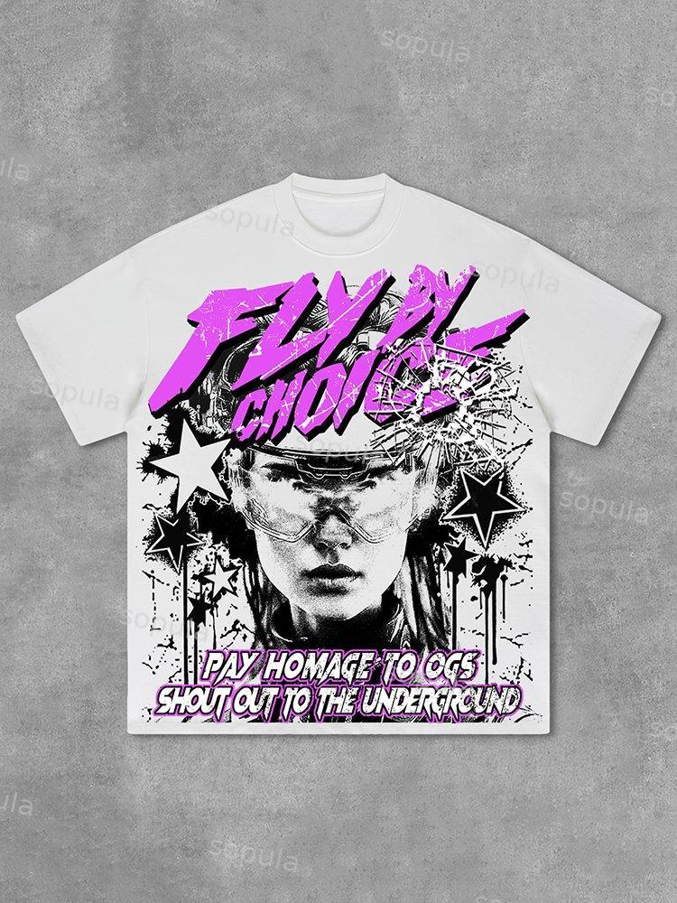 Sopula Fly By Choice Graphic Print Cotton T-Shirt Product Image