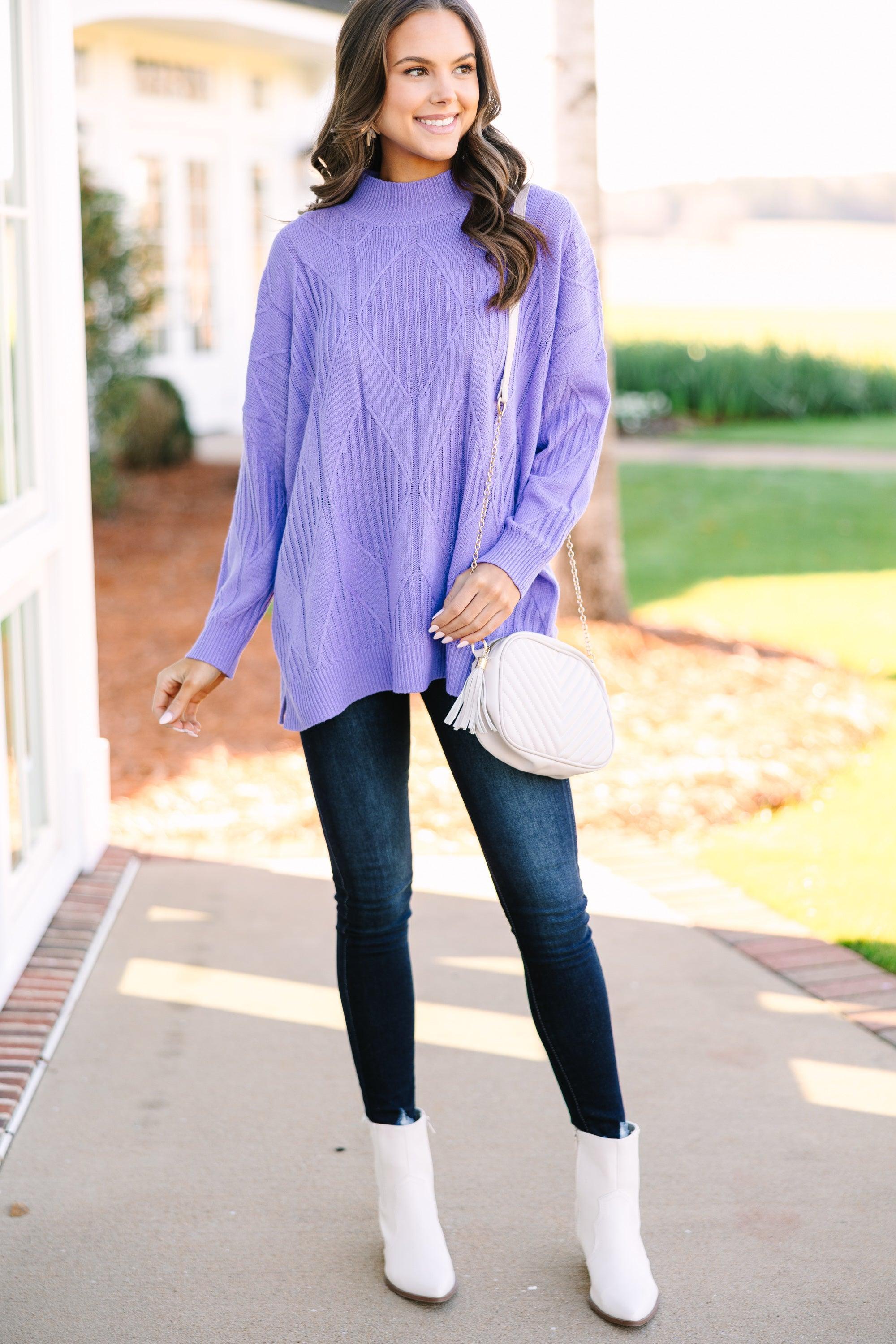 Walk The Walk Lavender Purple Sweater Female Product Image