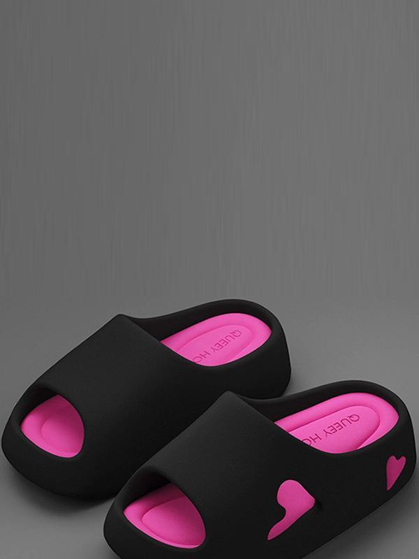 Contrast Color Hollow Open Toe Platform Shoes Slippers Product Image