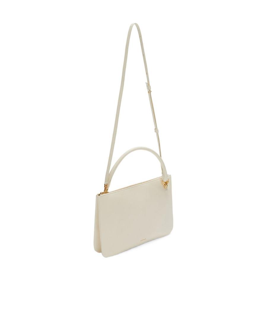 JIL SANDER Small Leather Shoulder Bag In Nude Product Image