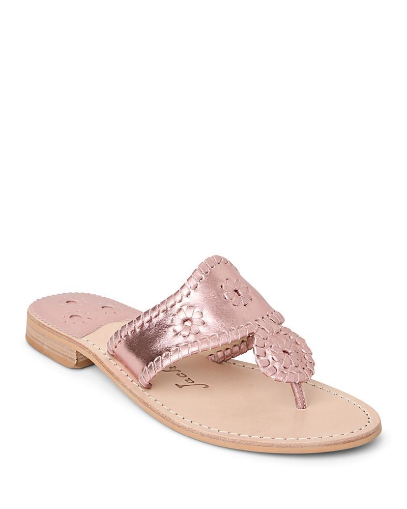 Jack Rogers Jacks Leather Flat Thong Sandals Product Image