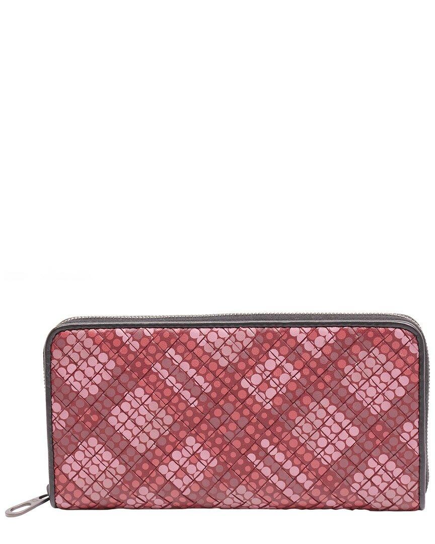 BOTTEGA VENETA Zip Around Leather Wallet In Red Product Image