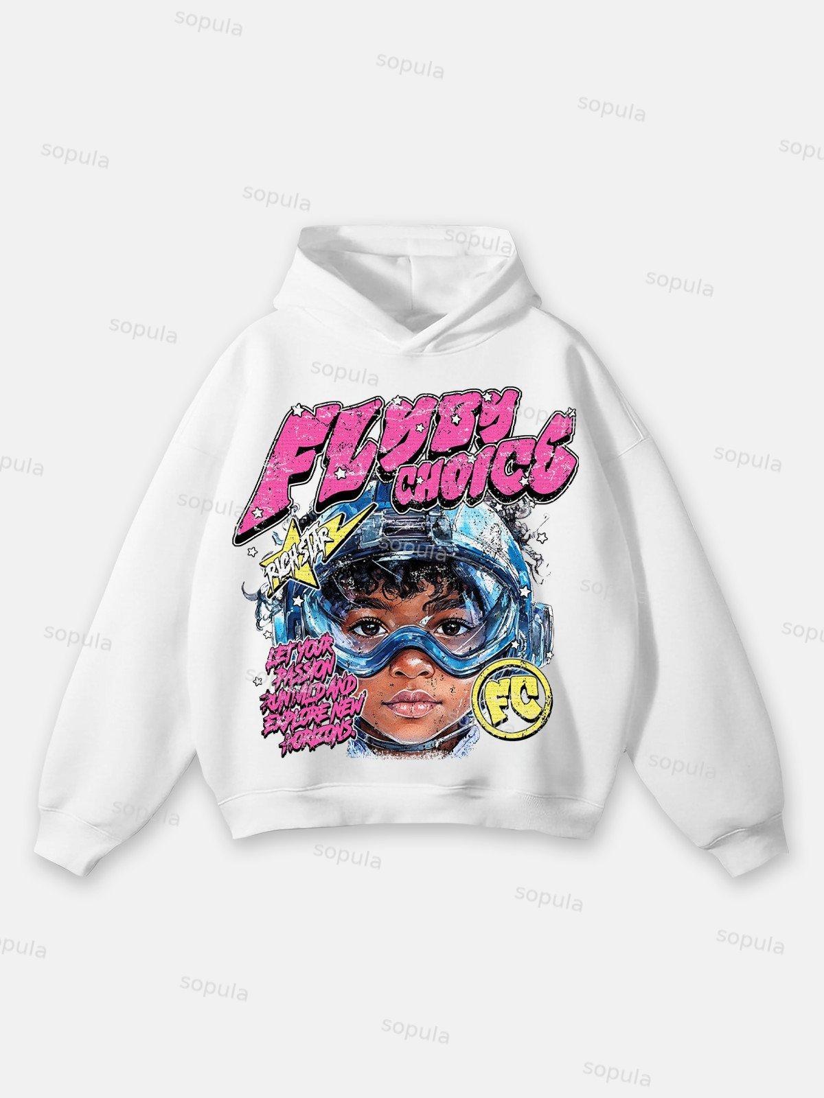 Streetwear No Emotion Graphic Print Hoodie Product Image