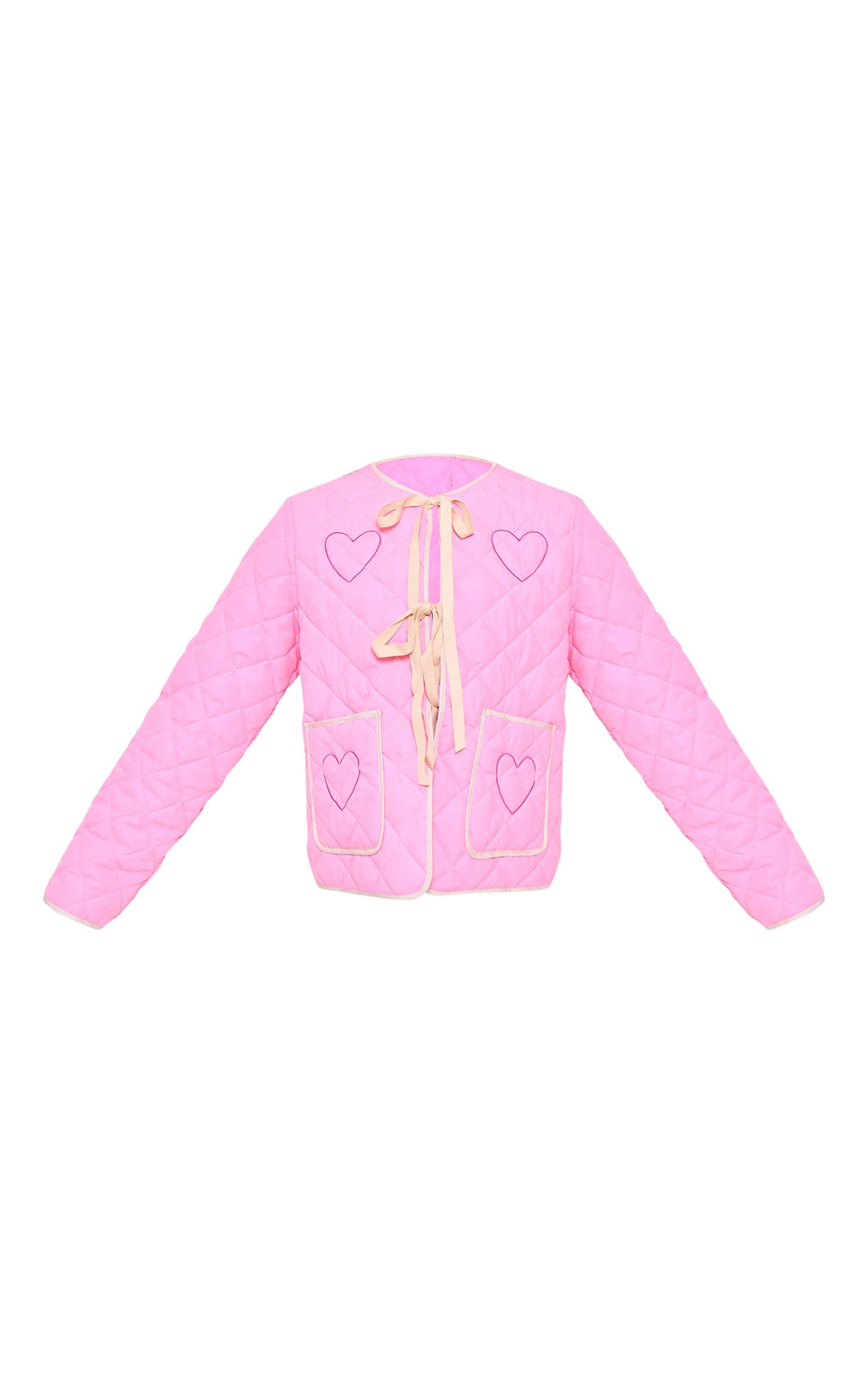 Pink Quilted Stitch Detail Lightweight Jacket Product Image