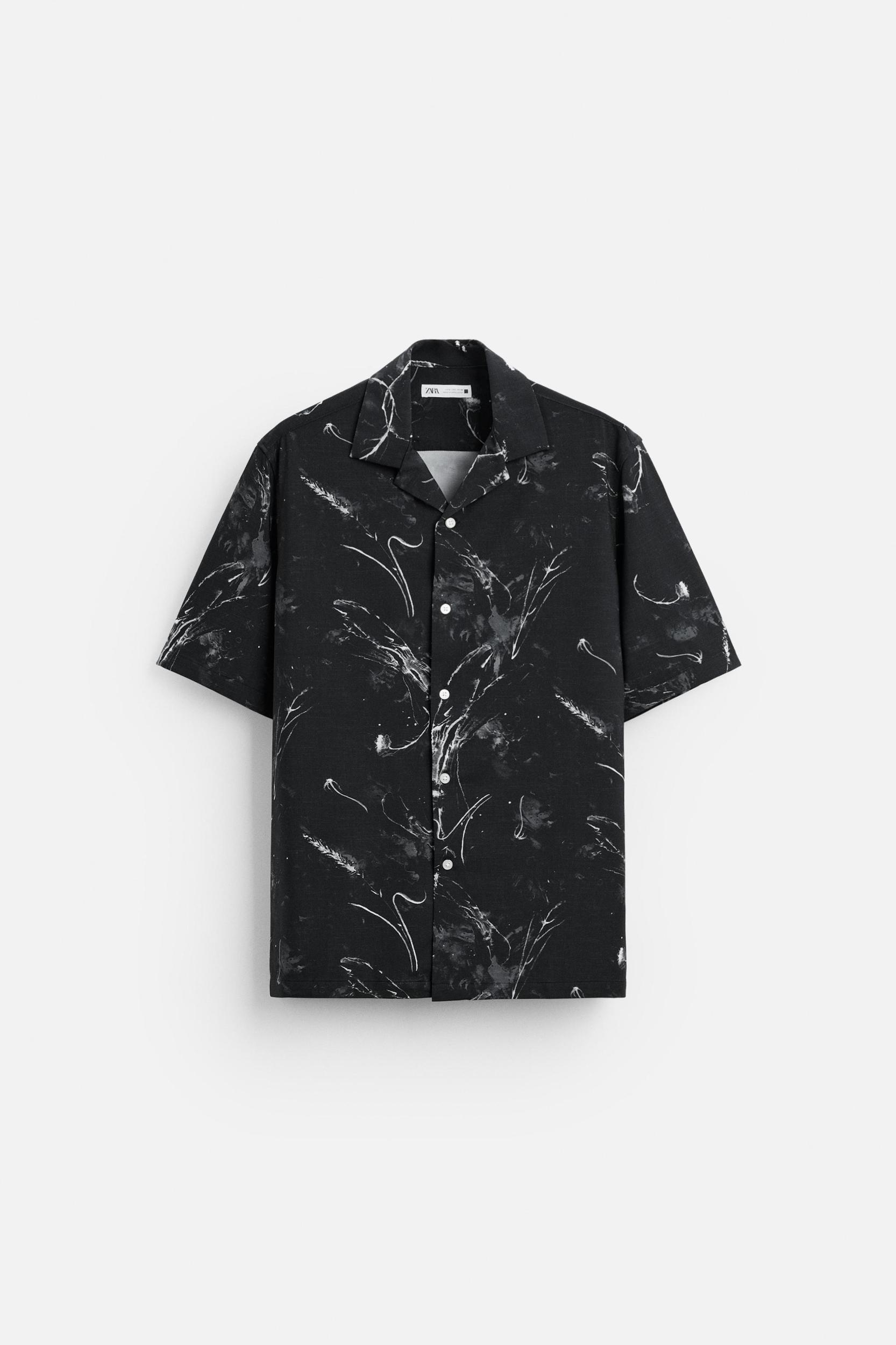 ABSTRACT PRINT STRETCH SHIRT Product Image