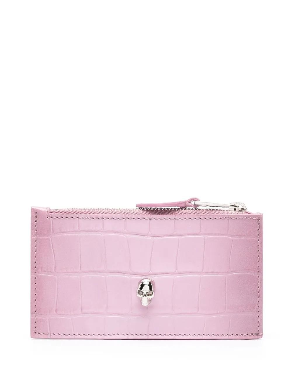 ALEXANDER MCQUEEN Skull-charm Leather Wallet In Pastel Product Image