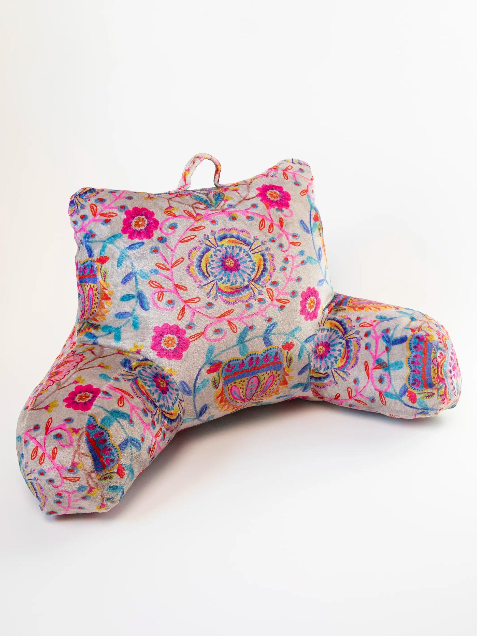 Cozy Backrest Pillow - Pink Folk Floral Product Image