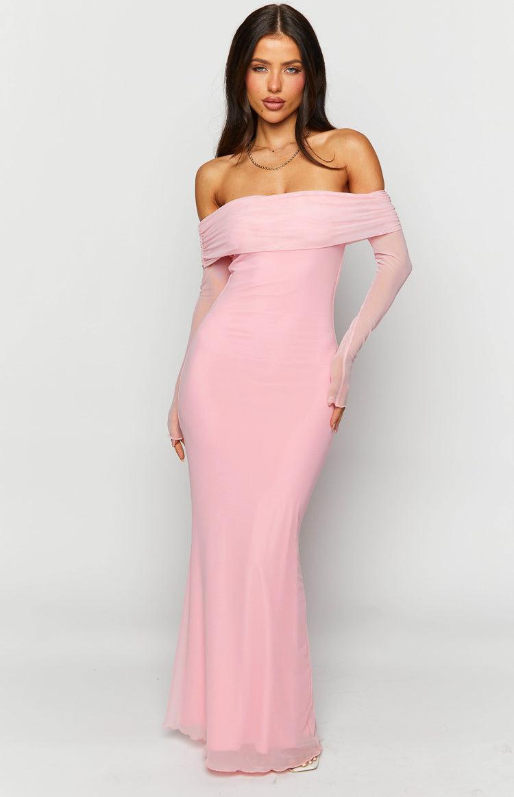 Coraline Pink Long Sleeve Maxi Dress Product Image