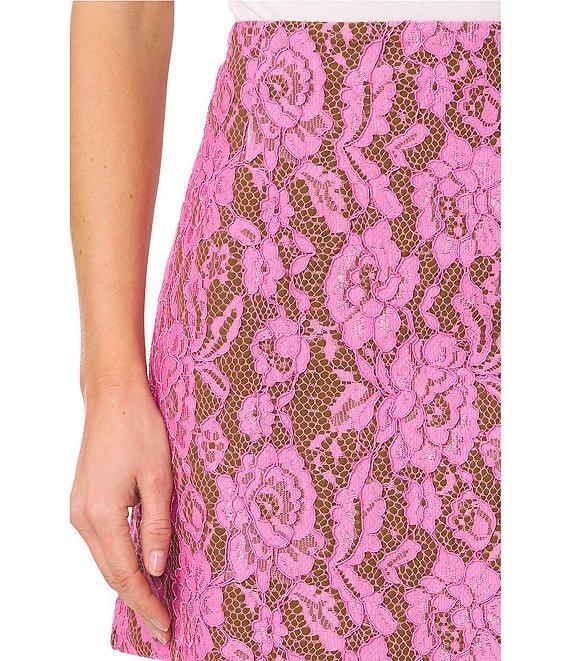 CeCe Lace Overlay Mini A Line Skirt Product Image