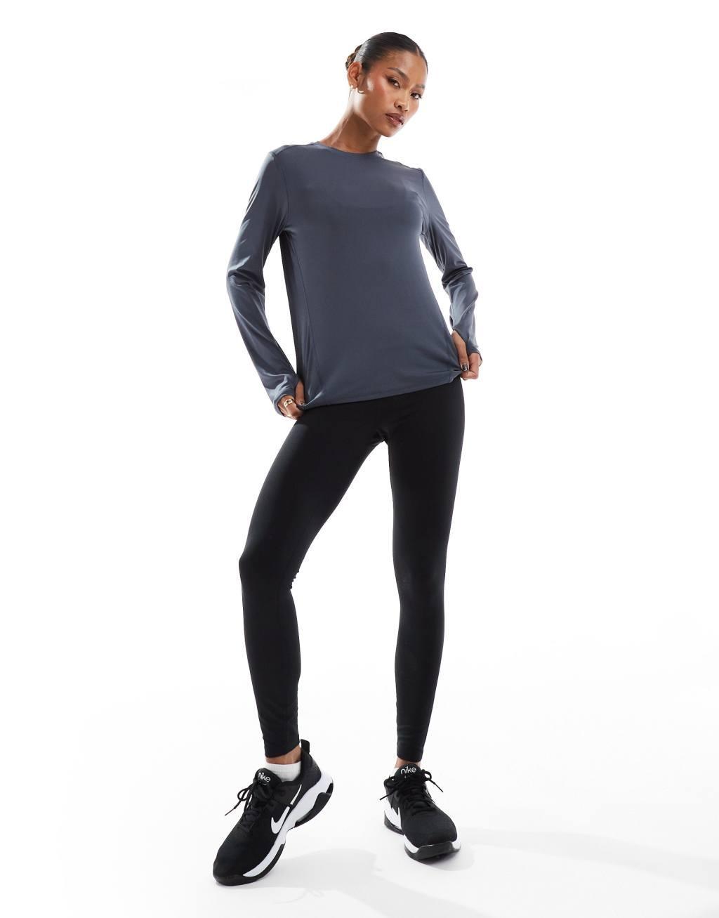 ASOS 4505 Icon long sleeve running top in navy Product Image