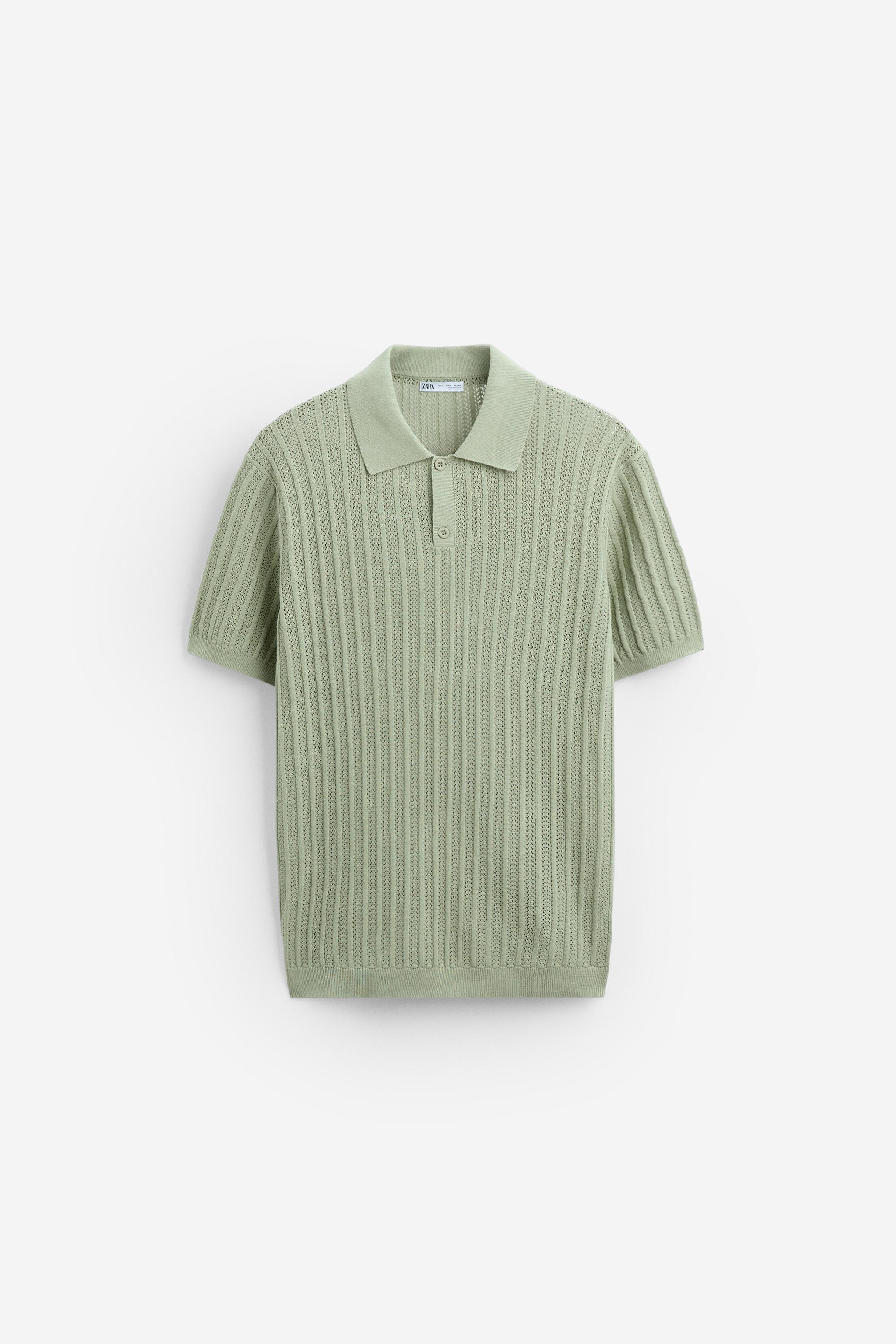 COTTON - LINEN BLEND KNIT POLO Product Image