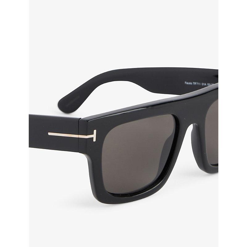 TOM FORD Eyewear Fausto Square In Shiny Black Product Image