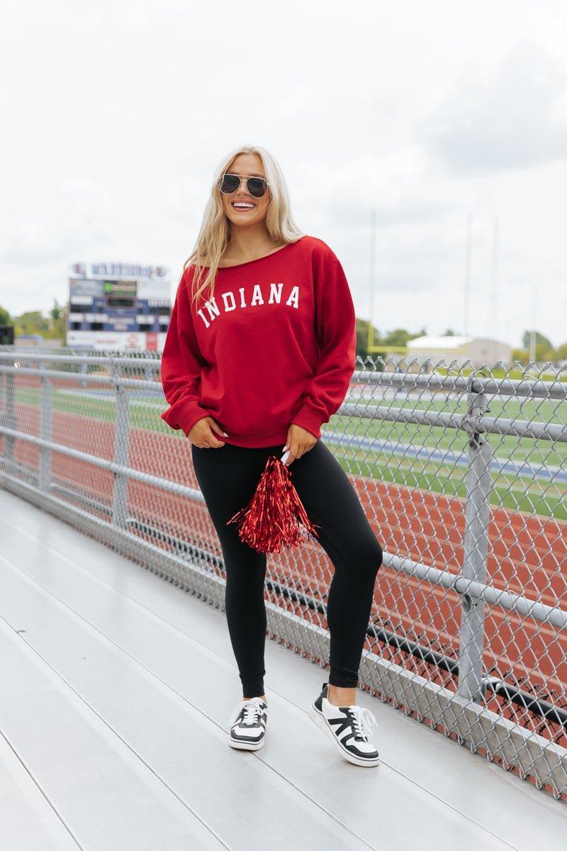 Red Indiana Boat Neck Sweatshirt - FINAL SALE Product Image