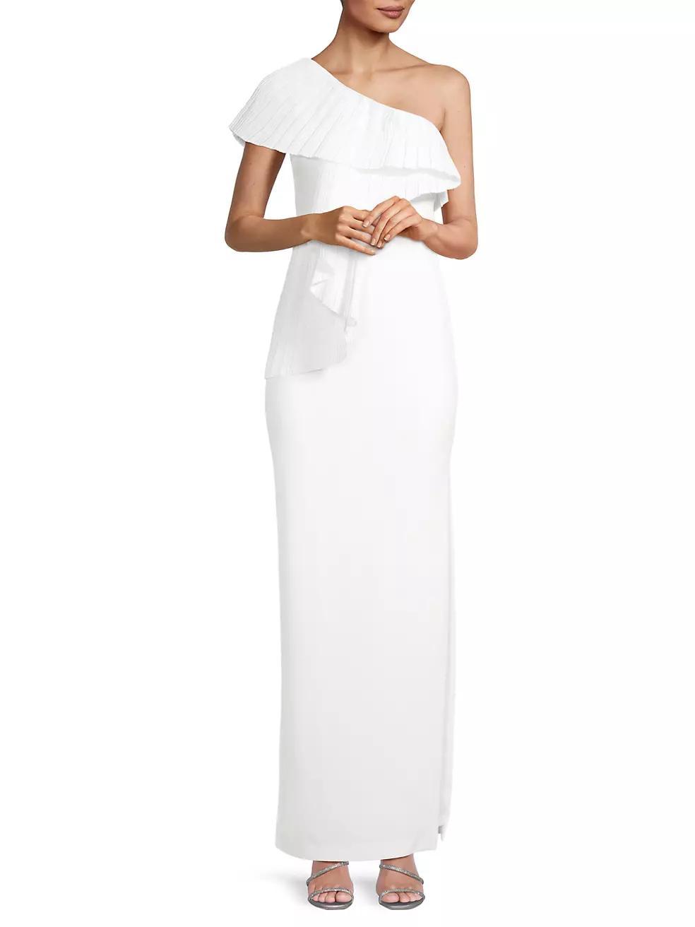 One-Shoulder Drape Tafferta Gown Product Image