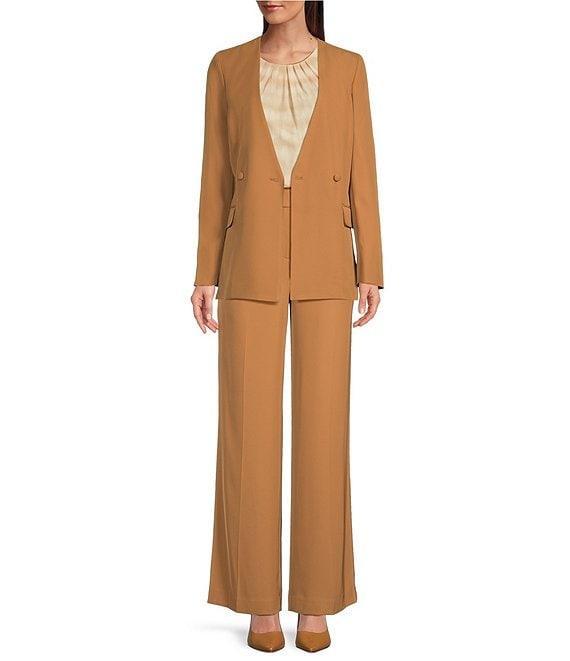 Calvin Klein V-Neck Flap Pocket Long Sleeve 2 Button Placket Coordinating Blazer Product Image