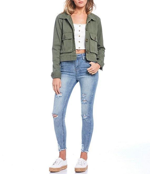 Hippie Laundry Throwback Destructed High Rise Skinny Jeans Product Image