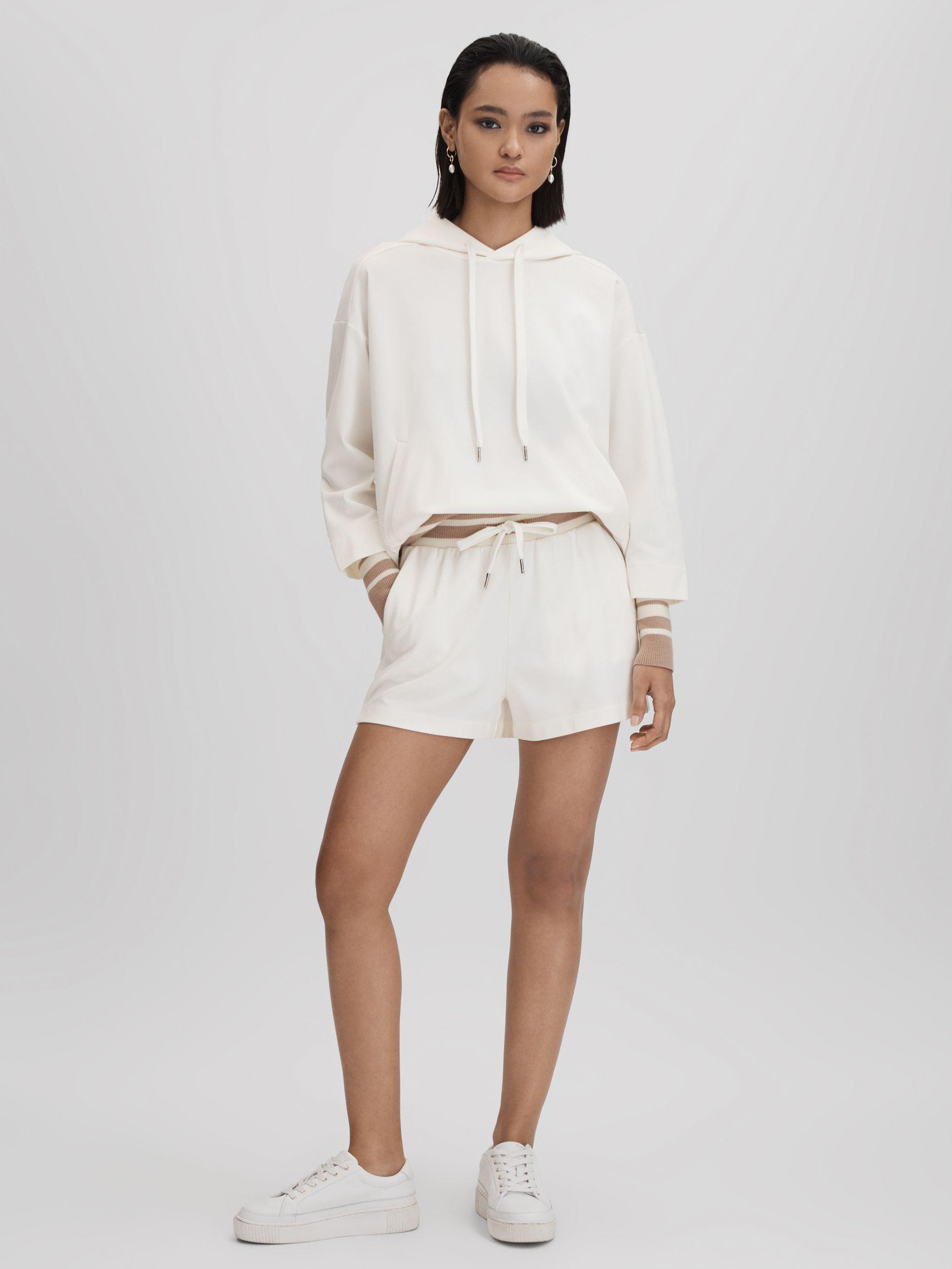 Striped Drawstring Waistband Shorts in Navy Product Image