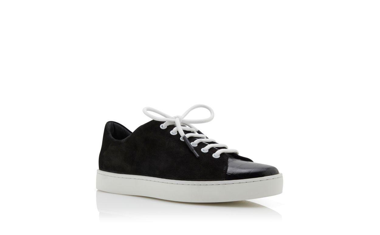 SEMANADO Black Suede Lace Up Sneakers  Product Image