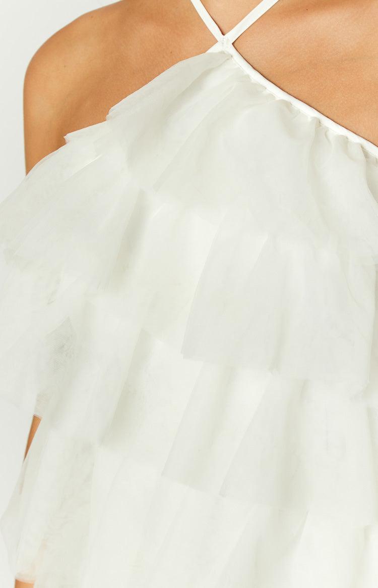 She's Here White Ruffle Mini Dress Product Image